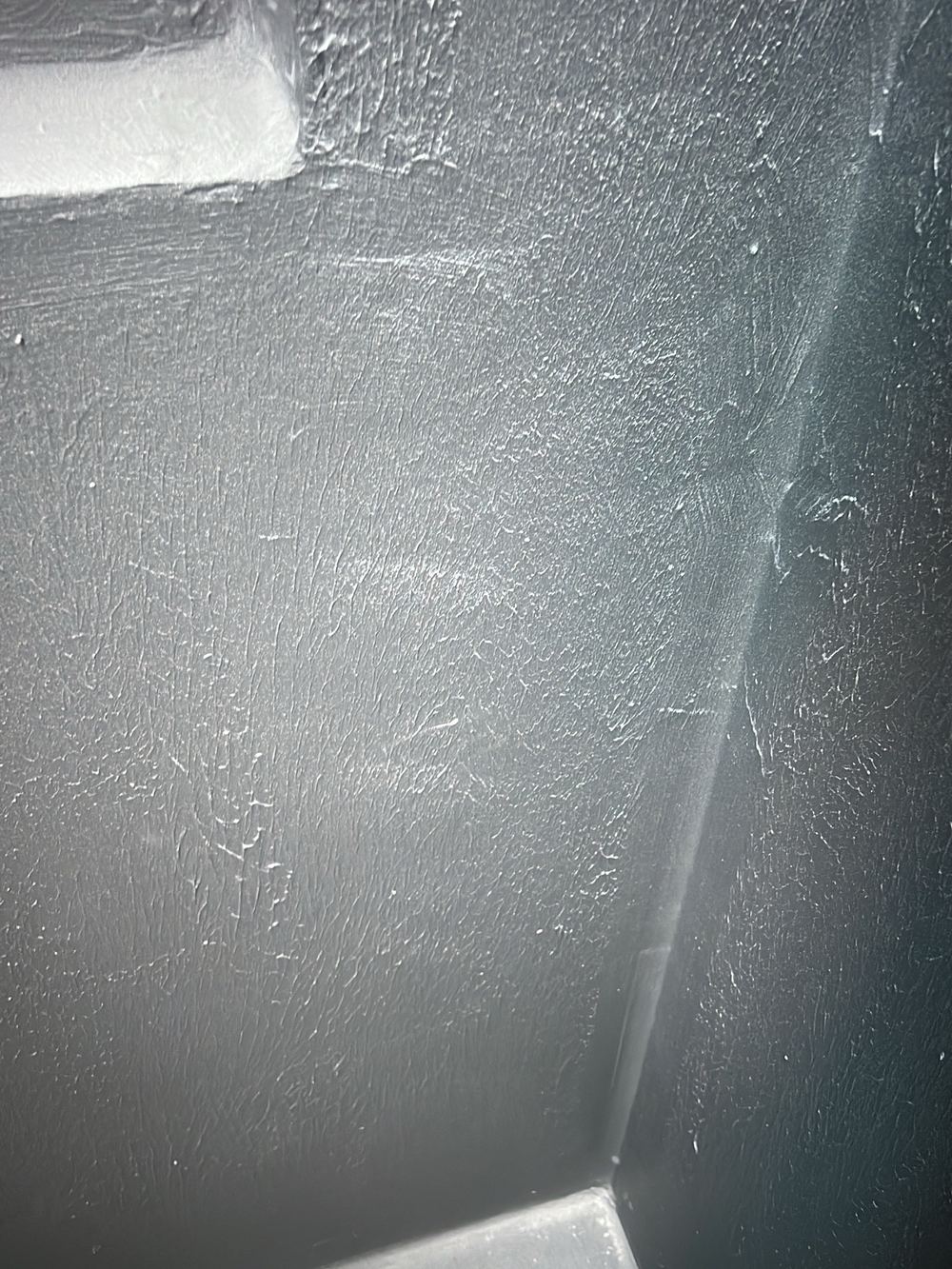 Damaged shower membrane that needed repair before any tile went down, found during a waterproofing inspection in Blacktown